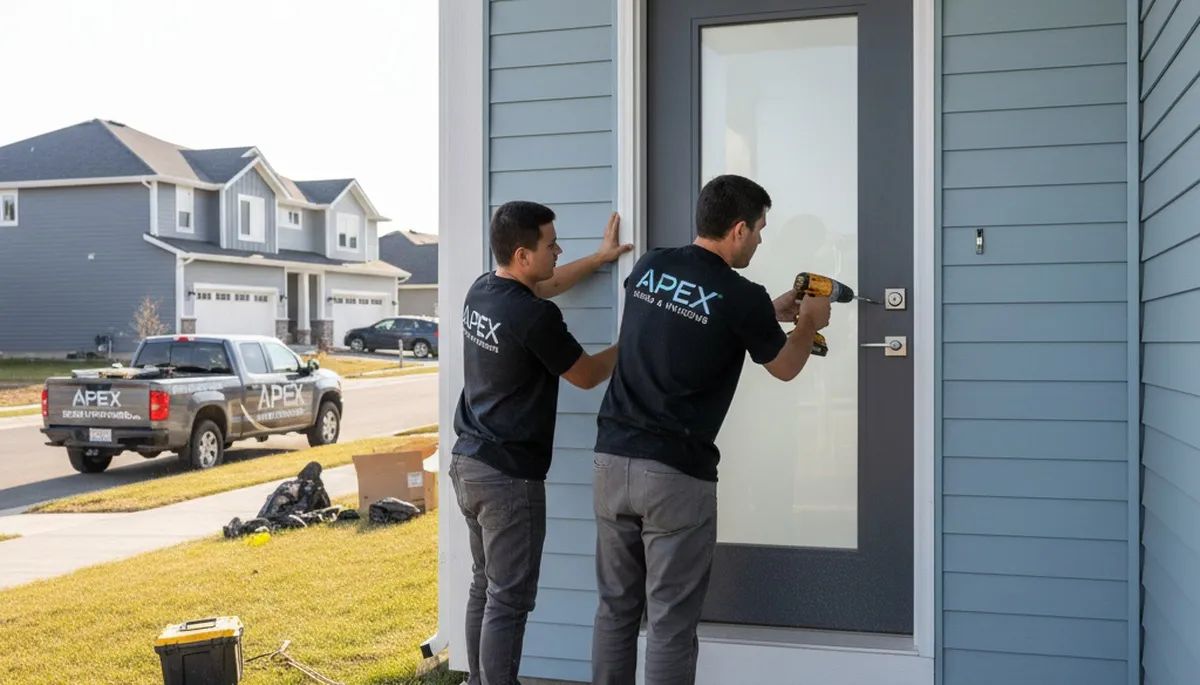 Professional door installation by Next Level Exteriors in Memphis, TN with durable vinyl siding