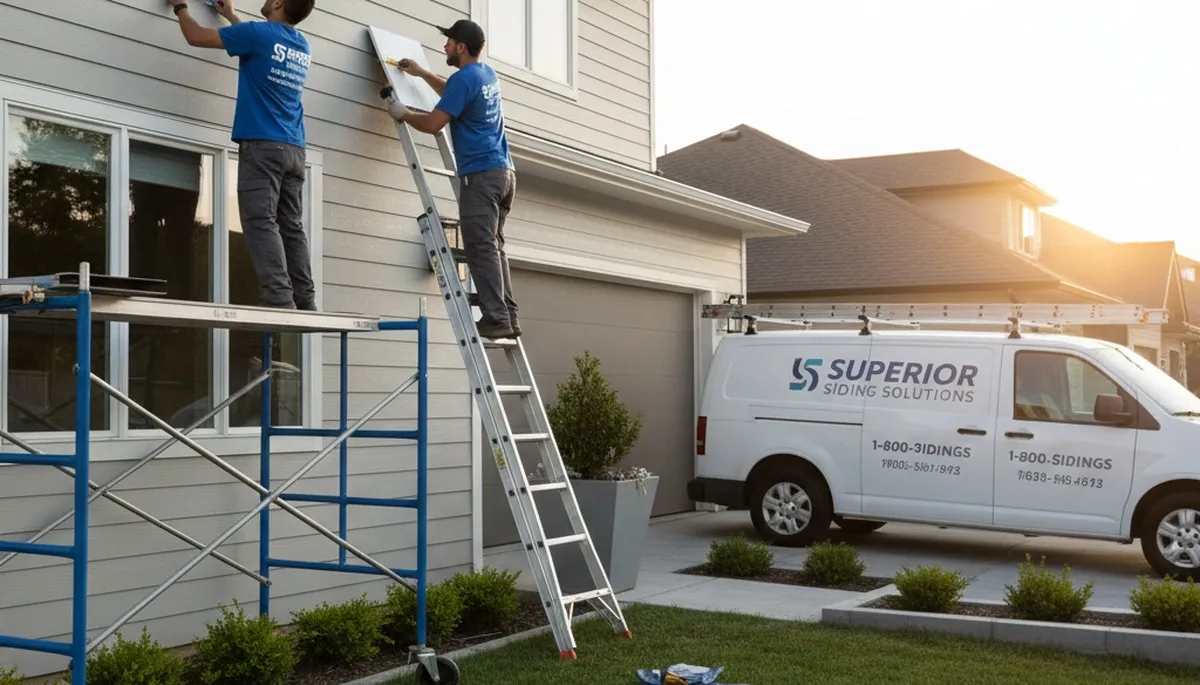 Technician repairing damaged vinyl siding on Memphis TN home exterior